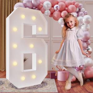 lot 4486 image: imprsv 4FT Marquee Numbers,DIY Light Up Numbers for 6th 16th Birthday Decorations, Party Party Decorations,Anniversary Party Decor,Mosaic Number for Balloons Number 6,Pre-Cut Foam Board Kit