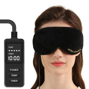 lot 4498 image: Aroma Season Heated Eye Mask, Warm Eye Compress for Dry Eyes MGD Stye Blephartitis Sinus Migraine, Graphene Heating Element with Natural Lavender Pack (Black)