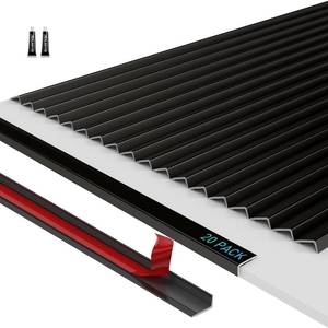 lot 4503 image: FCSOTSPS 20Pack Tile Edge Trim,12x0.4 Peel and Stick Aluminum Backsplash Trim,Self Adhesive Decorative Marble Tile Liner,Matte Black