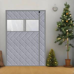 lot 5492 image: Wohomzy Thermal Door Curtain Fits Doors Size 62x80��Curtain Size 65x82, Magnetic Insulated Curtain Side Open, Visible Panels,Keep Warm in Winter Cool in Summer, Waterproof Oxford Cloth Pure Gray