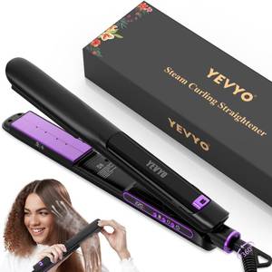 lot 5509 image: Steam Straighteners for Hair, Professional Salon Titanium Vapor Straightening Irons, High-end Salon Water Light Steam Flat Iron  24 Hour Anti-frizz  Make Hair Smooth and Adds Shine��Purple��