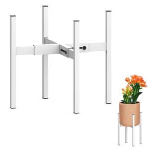 lot 5512 image: DDPow Heavy Plant Stand for 10-16 Plant Pot Indoor Outdoor Corner, Adjustable Metal Heavy Duty for Large Pot (White 1 Pack)