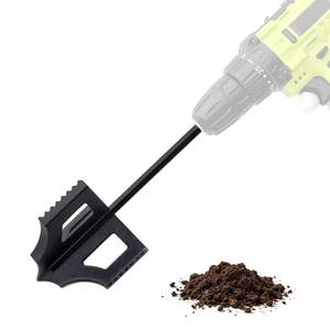 lot 5518 image: 4-in-1 Soil Cultivator Garden Handheld Drill Tiller Attachment, Loosener Tool and Soil Digger for Planter Boxes and Raised Garden Beds, Planter Auger Compatible with 38 Hex Drive Drill