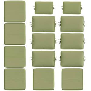 lot 5528 image: Kimunuk 14 Pcs Outdoor Cushion Slipcovers All-Weather Patio Cushion Covers, Replacement Waterproof with Zipper for Patio Furniture, Sectional Couch 3 Sizes, Covers Only - Light Green