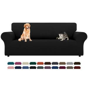 lot 5529 image: LURKA Stretch Sofa Slipcovers Couch Covers for 3 Cushion Couch Sofa Pet Friendly Non Slip Sofa Cover Washable Furniture Protector with Elastic Bottom (Large, Black)