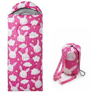 lot 5530 image: Kids Sleeping Bags - Camping Sleeping Bags with Carry Bag - Compact Sleeping Bag for Hiking, Backpacking 3 Season Warm & Cool Weather, Lightweight Waterproof Outdoor Travel for Boys Girls (Pink)