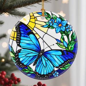 lot 6128 image: Christmas Ornaments, Butterfly Ornament, Christmas Tree Decorations, Holiday Decorations, Holiday Ornaments, Butterfly Lover Gifts, Holiday Party Gifts, and Xmas Gift Ideas three pack (different Designs)