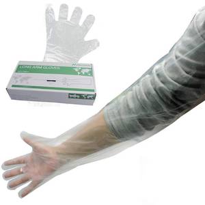 lot 7016 image: MODUODUO Long Disposable Gloves 100pcs Shoulder Length Long Arm for Veterinary Examination Protection Glove