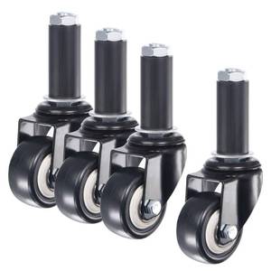 lot 8256 image: uxcell Swivel Expanding Stem Caster 2 Diameter 88Lbs Load Capacity, for Kitchen Prep Tables, PVC, Pack of 4