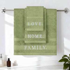 lot 8262 image: Hahafelt 3 Pcs Decorative Bathroom Towel Set 100% Cotton 1 Bath 1 Hand and Wash Cloth Farmhouse Large Size 500 GSM Highly Absorbent Towel for Gym Hand Drying Shower Supply(Sage Green)