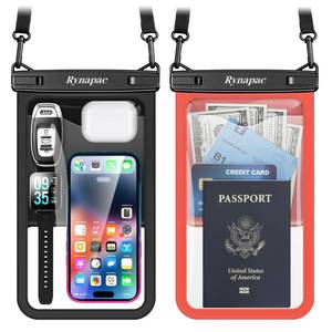 lot 8271 image: Rynapac Large Waterproof Phone Pouch Up to 10 - 2 Pack IPX8 Waterproof Phone Case for iPhone 17 16 15 Pro Max Galaxy S26 Ultra, Touchscreen & Underwater Photography, Beach Cruise Essentials 2026