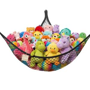 lot 8277 image: Lazebox Stuffed Animal Net Hammock for Plushie Toys, Stuffed Animal Hammock Corner for Kids Room Decor, Ideas for Organizing Stuffy Collection, Black, L (67 x 40 x 40)-Pack of 1
