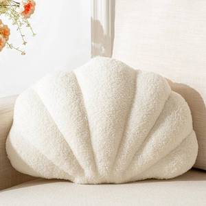 lot 8278 image: XIAIJIA Seashell Throw Pillows Shell Shaped Pillow White Sea Shell Pillows for Bed Seashell Decorative Pillow Soft Plush Pillow Sea Couch Decoration(13 X 10 inch)