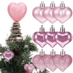lot 11336 image: Ceenna 13 Pcs Valentines Day Tree Decorations Heart Tree Toppers Red Pink Heart Ornaments Valentines Day Ornaments for Christmas Home Wedding Party Holiday Party Decorations(Pink)