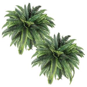 lot 11349 image: Greens Word Artificial Plants Faux Fern, Artificial Ferns for Outdoors Indoors, 45 Inch Large Fake Boston Ferns 2 Pack, Realistic Hanging or Floor Greenery, UV Resistant for Porch House Decor, Green