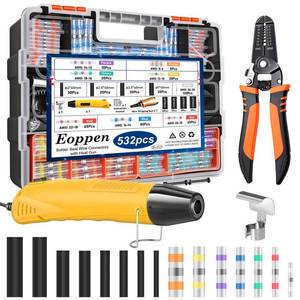 lot 11364 image: Eoppen 532Pcs Heat Gun for Shrink Tubing, Solder Seal Wire Connectors & Heat Shrink Tubing Kit, 26-6 AWG Waterproof Heat Shrink Wire Connectors with Mini Heat Gun for Marine Electrical