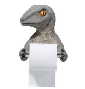 lot 11389 image: FUYU 3D Dinosaur Holding Roll of Toilet Tissue Wall Mounted Toilet Paper Holder Rack