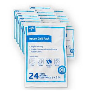lot 11393 image: Medline Standard Instant Cold Packs, Single-Use, 6 Inches x 9 Inches, Economical, Activates Instantly, Case of 24 Each