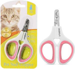 lot 12183 image: OneCut Pet Nail Clippers, Update Version Cat & Kitten Claw Nail Clippers for Trimming, Professional Pet Nail Clippers Best for a Cat, Puppy,Rabbit, Kitten & Small Dog,Sharp & Safe (Pink)