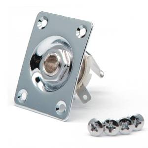 lot 12186 image: harpfeas Metal 14 Output Jack Plate Input Jack Socket for Tele SG Style Electric Guitar Parts Replacement (Chrome)