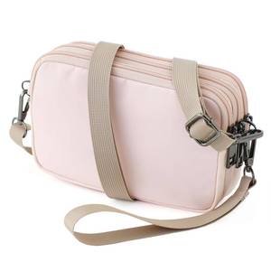 lot 12229 image: BBORGDC Crossbody Bags For Women, Small Nylon Blush Pink, RFID Wristlet Wallet With 3 Zippers, Phone Purses With Strap, Boho Original Design, For Daily Use, Gift