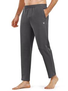 lot 12240 image: NORTHYARD Mens Yoga Casual Sweatpants Cotton Athletic Lounge Pants Open Bottom Loose Exercise Straight Leg Pant with Pockets Darkgrey M