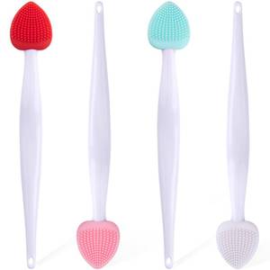 lot 12256 image: Winsyison 4pcs Silicone Lip Scrub Brush, Double-Sided Lip Exfoliator Brush for Dark Lips, Heart Shape Lip Scrubber Tool for Removing Dead Skin- Pink & Green & Red & White