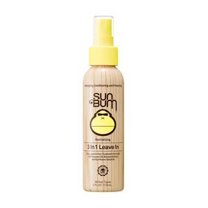 lot 12293 image: Sun Bum Revitalizing 3 in 1 Leave In Conditioner - Anti Frizz Detangler - Color Friendly with UV Protection - Enriched with Coconut Oil and Banana - 4 oz (Leaking)