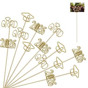 lot 12312 image: 18Pcs 2026 Graduation Gold Photo Holders for Table Centerpieces, Grad Cap Picture Display Table Number Holders Card Stands for Class of 2026 Congrats Grad Anniversary Party Decor Supplies, 11.8 Inch