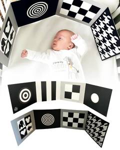 lot 12322 image: Samuel Sensory Board for Babies - Supersized Black and White Baby Cards for Developmental Newborn Tummy Time Toys - 100cm Newborn Black & White Toys for 0-3 Months & Older - Thick Stand Up Board No. 1