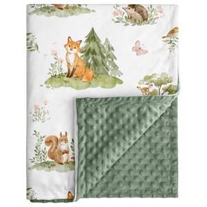 lot 12327 image: Civarua Kids Baby Blanket for Boys Girls, Super Soft Double Layer Minky Dot Blanket with Woodland Animals, 30x40 Inch Lightweight Dotted Backing for Infant Toddler Nursery Crib, Sensory Security Throw