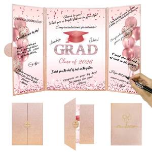 lot 12328 image: DARUNAXY Rose Gold Graduation Party Decorations for Women, Class of 2026 Congratulations Graduates Alternative Signature Guest Book Girl Happy Graduation Gifts Pink Congrats Grad Party Sign Card Board