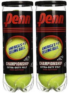 lot 12339 image: Penn Championship High Altitude Head Tennis Balls �� 2 Pack 6 Balls Yellow - USTA & ITF Approved - Official Ball of The United States Tennis Association Leagues - Natural Rubber for consistent Play