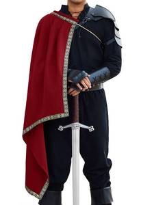 lot 12341 image: Runcati Mens Renaissance Shawl Half Shoulder Cape Medieval Samurai Cloak LARP Warrior Ren Faire Halloween Costume
