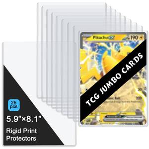 lot 12343 image: 25PCS 5.9 x 8.1 Jumbo Card Sleeves, Rigid Print Protectors Clear Hard Plastic Large Card Sleeves for Jumbo Card, Top Loading Rigid Card Sheet Protectors for Postcards, Photos, Trading&Sports Cards