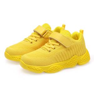 lot 12354 image: Hetios Boys Running Sport Athletic Gym Cheer Leading Girls Yellow Sneakers Big Kids Tennis Shoes (ToddlerLittle KidBig Kid) 4 M US Big Kid