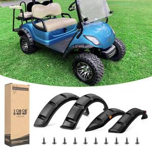 lot 12365 image: 10L0L 4PCS Golf Cart Fender Flares, Exact for Standard Yamaha G29 & Drive 2007-2016, Impact-Resistant ABS Plastic Mud Guards with Reflectors & Stainless Steel Hardware - Not for Modified Carts (Used)