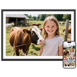 Frameo 10.1" Digital Picture Frame, Smart WiFi Digital Photo Frame with 1280x800 HD IPS Touch Screen 32GB Storage Auto-Rotate Wall Mounted, Share Photos/Videos from Phone Anywhere(Black&White)