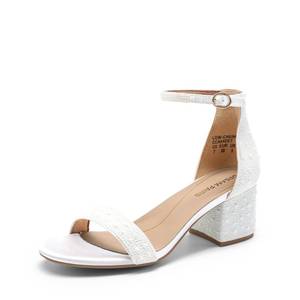 lot 12389 image: DREAM PAIRS Womens Low-Chunk Low Heel Pump Sandal,Size 8.5,White-Pearl,LOW-CHUNK