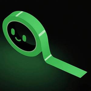 lot 12413 image: DCSGK Glow in The Dark Tape 0.5Inch x 40FT - Fluorescent Glow Tape High-Adhesion Waterproof,Fluorescent Safety Tape, Photoluminescent for Stairs, Bikes, Outdoor Gear,Halloween DIY��Walls and Exit Sign