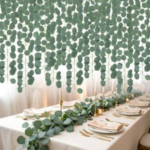lot 12415 image: RAINFLOW 6 Pack 7.1FT Faux Eucalyptus Greenery Garland Hanging Vines for Bedroom Wall Decor Wedding Party Table Decoration Silk Artificial Leaves Plants Backdrop Indoor Outdoor