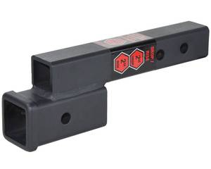 lot 13058 image: TOPTOW Trailer Receiver Hitch Extender Adapter 2 DropRiser, 7 and 9 Extension Length, 2 Shank, 7500lbs Towing Capacity, Matte Black