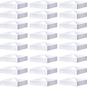 lot 13063 image: Taiyin 24 Pcs Pyramid White PVC Vinyl Post Top Caps, Fence and Deck Post Caps for Vinyl Fence Posts (5 x 5 Inch)