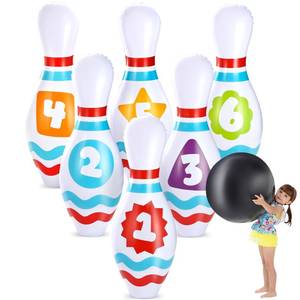 lot 13073 image: JOYIN Giant Inflatable Bowling Set for Kids and Adults, Christmas Birthday Party Games, Kids Education Motor Skills Toys