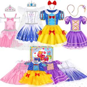 lot 13083 image: EULRGAUS Princess Dress Up, Toddler Dress Up Clothes, Cosplay Princess Costume Gift Set with Princess Dresses and Princess Toys, Pretend Play Girl Toys Age 3-6, Halloween Christmas Birthday Gift