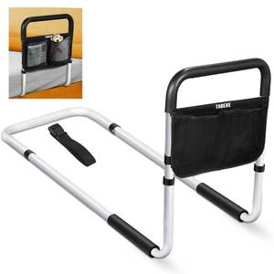 lot 13089 image: TABEKE Bed Rails for Elderly Adults Safety, Adjustable Senior Bed Assist Rail with Non-Slip Handle and Double Side Storage Pocket Fits King, Queen, Full, Twin Bed