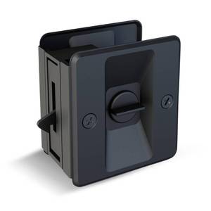 lot 14112 image: JUBEST Privacy Pocket Door Lock with Pull, Install Quickly and Easily, Replace Old or Damaged Sliding Door Locks, 2-2332x2-12, for 1-38 to 1-47 Thickness Door, Black