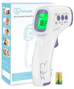 lot 14145 image: Digital Thermometer for Adults and Kids, No Touch Forehead Thermometer for Baby, 2 in 1 Body Surface Mode Infrared Thermometer with Fever Alarm and Instant Accuracy Readings