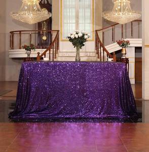 lot 14149 image: SquarePie Sequin Tablecloth 50 x 72 Inch Purple Sparkly Table Cloth for Wedding Halloween Party