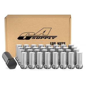 lot 14161 image: GAsupply 14x1.5 Lug Nuts Black, Closed End Acorn 7 Spline Tuner Lug Nuts 2 Inch 50mm Tall Conical Seat 60 Degree for Aftermarket Wheels, 19 Pack 1 Spline Wheel Lock Key